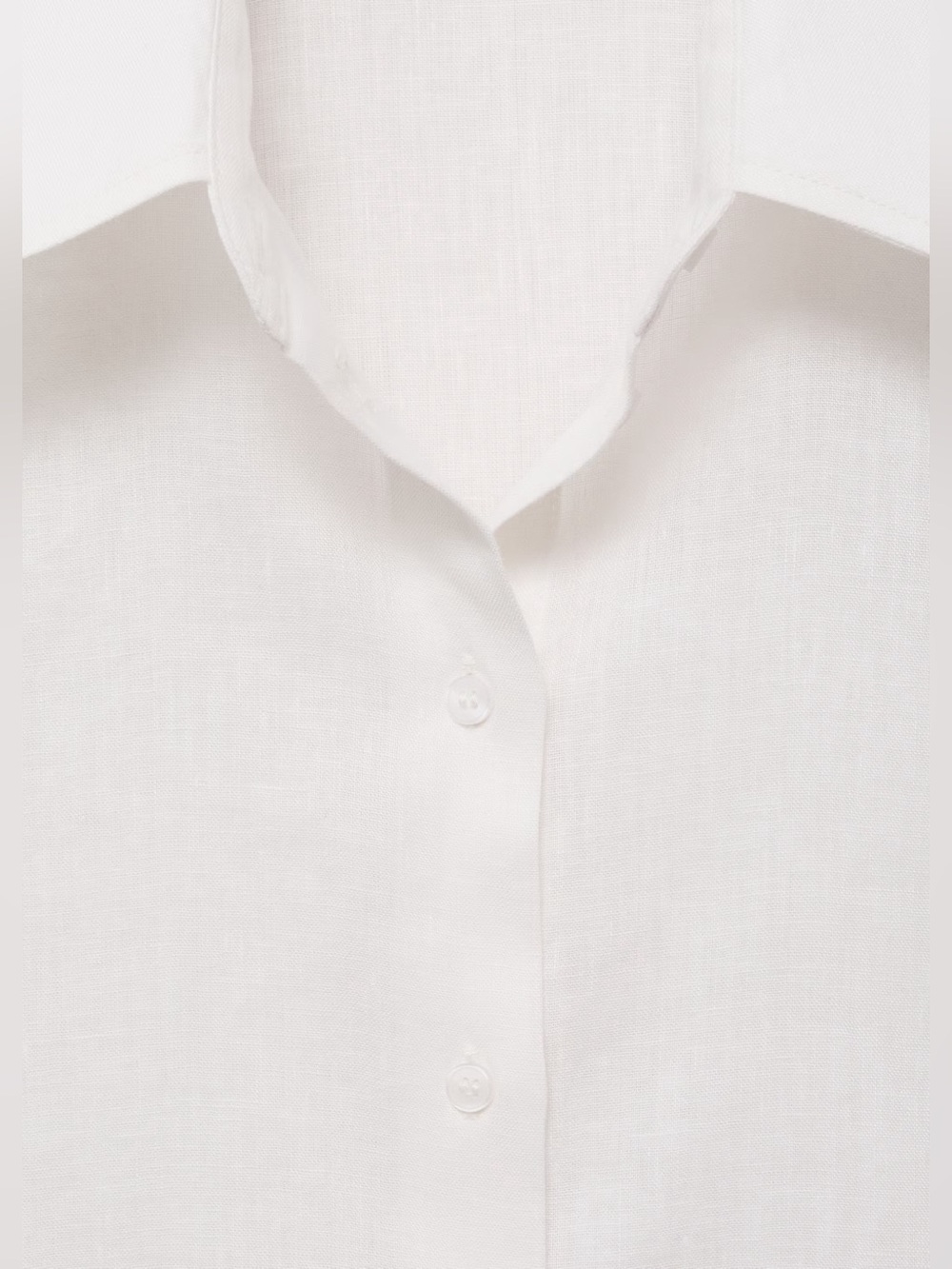 Mango White Short-Sleeve Linen blend Shirt NWT - Picture 5 of 5